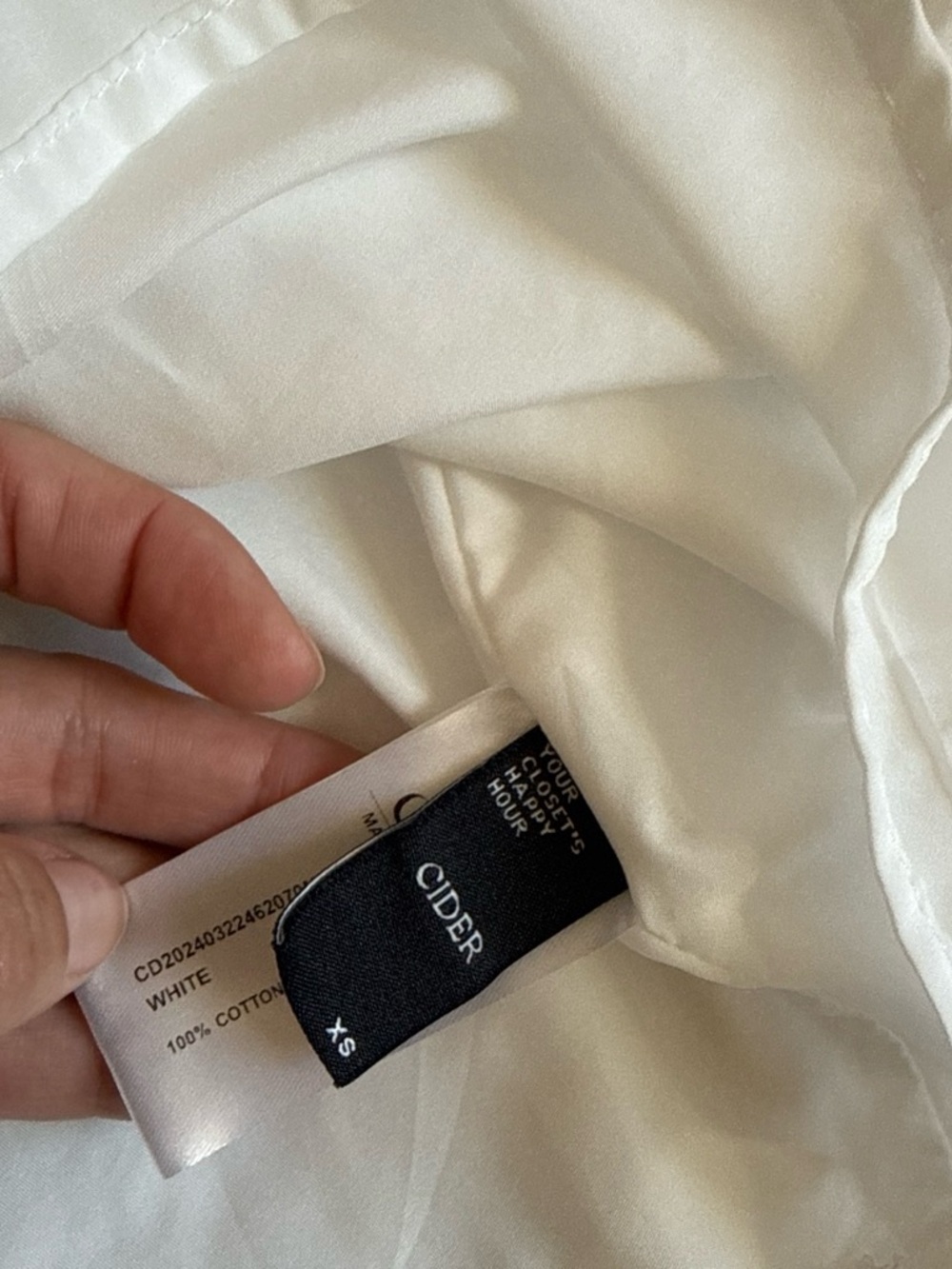 Cider White Ruffled Strap Cotton Sundress XS - Picture 5 of 7